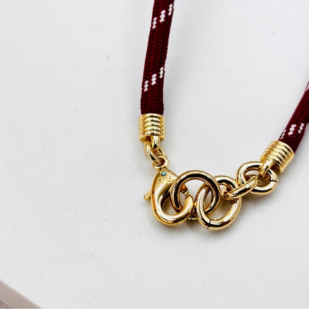 ROXANNE ASSOULIN The Happy Cord Charm Necklace burgundy Without Charm firm price - Picture 3 of 15